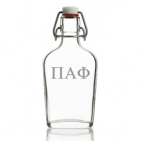 Custom Engraved Pi Alpha Phi - Personalized Whiskey Glass Flask - Swing Top