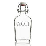 Custom Engraved Alpha Omicron Pi - Personalized Whiskey Glass Flask - Swing Top