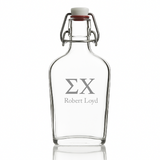 Custom Engraved Sigma Chi - Personalized Whiskey Glass Flask - Swing Top