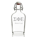 Custom Engraved Sigma Phi Epsilon - Personalized Whiskey Glass Flask - Swing Top