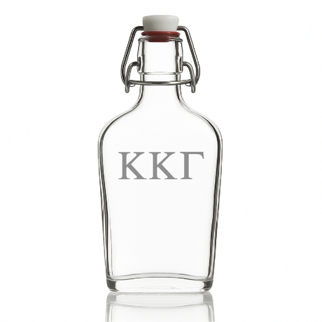 Custom Engraved Kappa Kappa Gamma - Personalized Whiskey Glass Flask - Swing Top