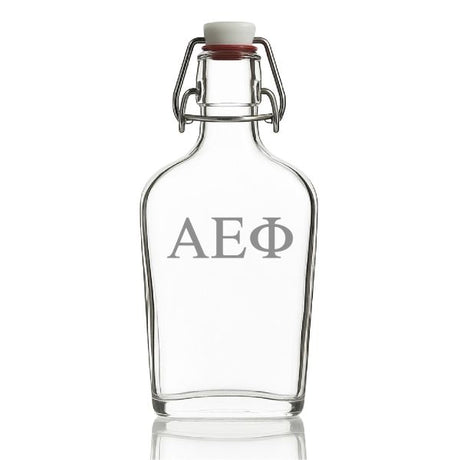 Custom Engraved Alpha Epsilon Phi - Personalized Whiskey Glass Flask - Swing Top