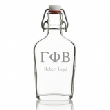 Custom Engraved Gamma Phi Beta - Personalized Whiskey Glass Flask - Swing Top