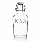 Custom Engraved Kappa Alpha Theta - Personalized Whiskey Glass Flask - Swing Top