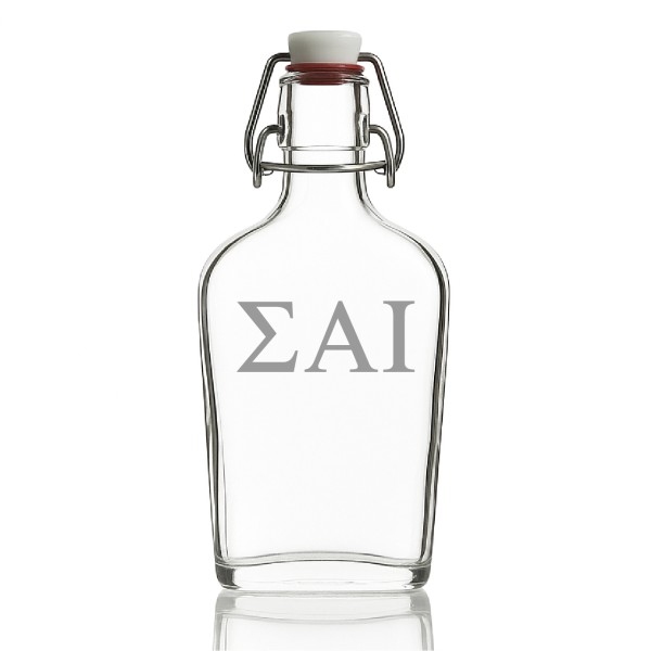 Custom Engraved Sigma Alpha Iota - Personalized Whiskey Glass Flask - Swing Top