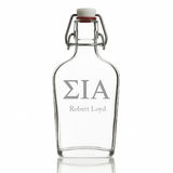 Custom Engraved Sigma Iota Alpha - Personalized Whiskey Glass Flask - Swing Top