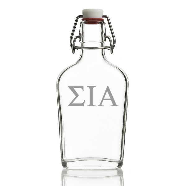Custom Engraved Sigma Iota Alpha - Personalized Whiskey Glass Flask - Swing Top