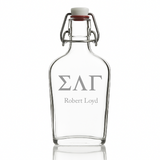 Custom Engraved Sigma Lambda Gamma - Personalized Whiskey Glass Flask - Swing Top