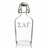Custom Engraved Sigma Lambda Gamma - Personalized Whiskey Glass Flask - Swing Top