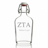 Custom Engraved Zeta Tau Alpha - Personalized Whiskey Glass Flask - Swing Top