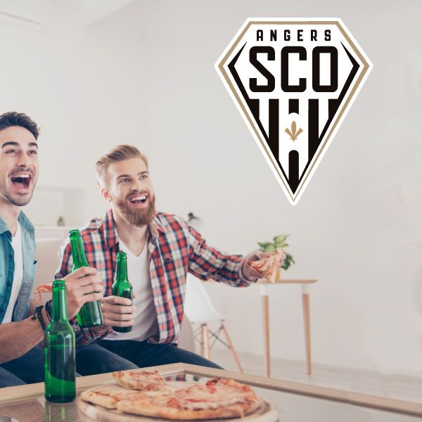 Soccer Wall Decals - Ligue 1 France Soccer Team Logos - Angers SCO