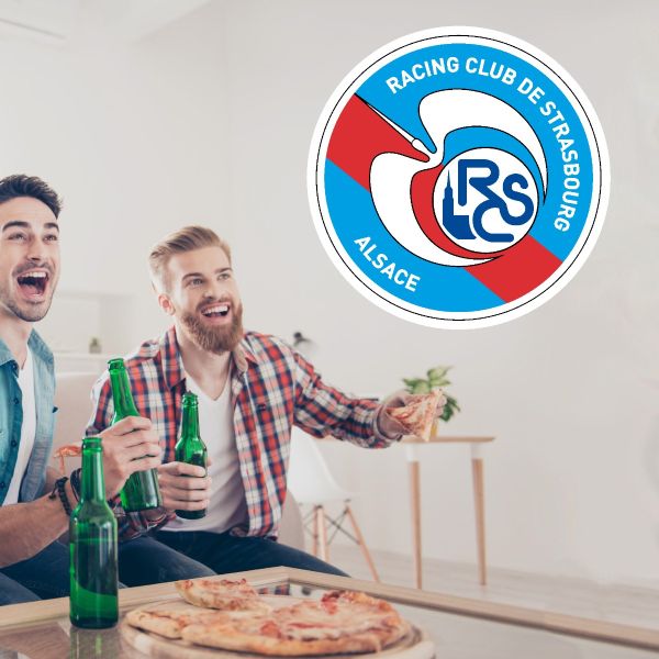 Soccer Wall Decals - Ligue 1 France Soccer Team Logos - Racing Club de Strasbourg