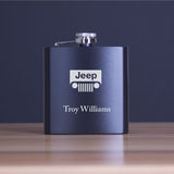 Engraved Jeep - Personalized 6oz Matte Black Powder Coated Stainless Steel FSK602