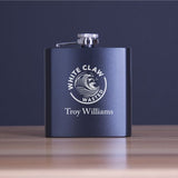 Engraved Wasted - Personalized 6oz Matte Black Powder Coated Stainless Steel FSK602
