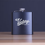 Custom Engraved Victory Motorcycles USA - Personalized 6oz Matte Black Powder Coated Stainless Steel FSK602