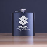 Custom Engraved Suzuki - Personalized 6oz Matte Black Powder Coated Stainless Steel FSK602