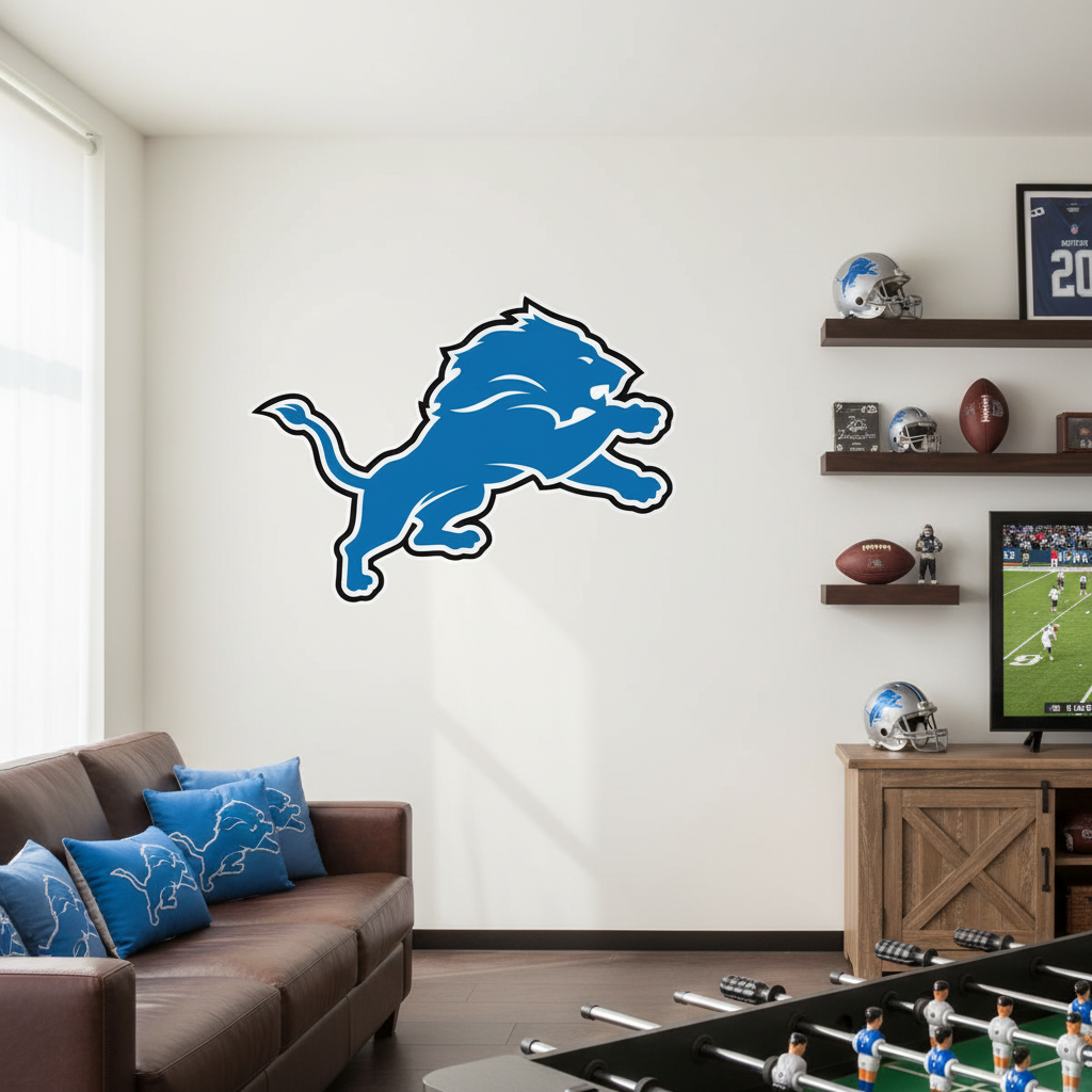 Detroit Lions Football Team Logo - Sports Team Wall Decal