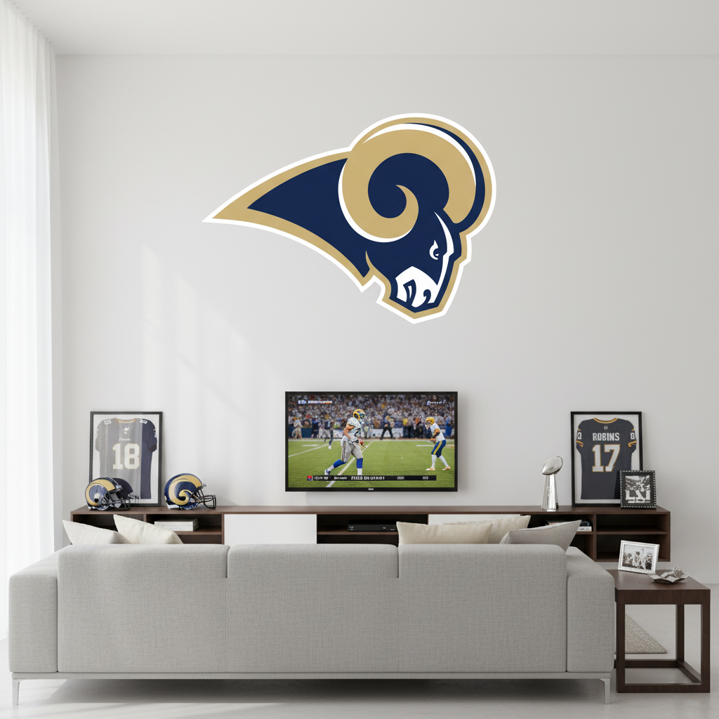 Los Angeles Rams Football Team Logo - Vintage Sports Team Wall Decal