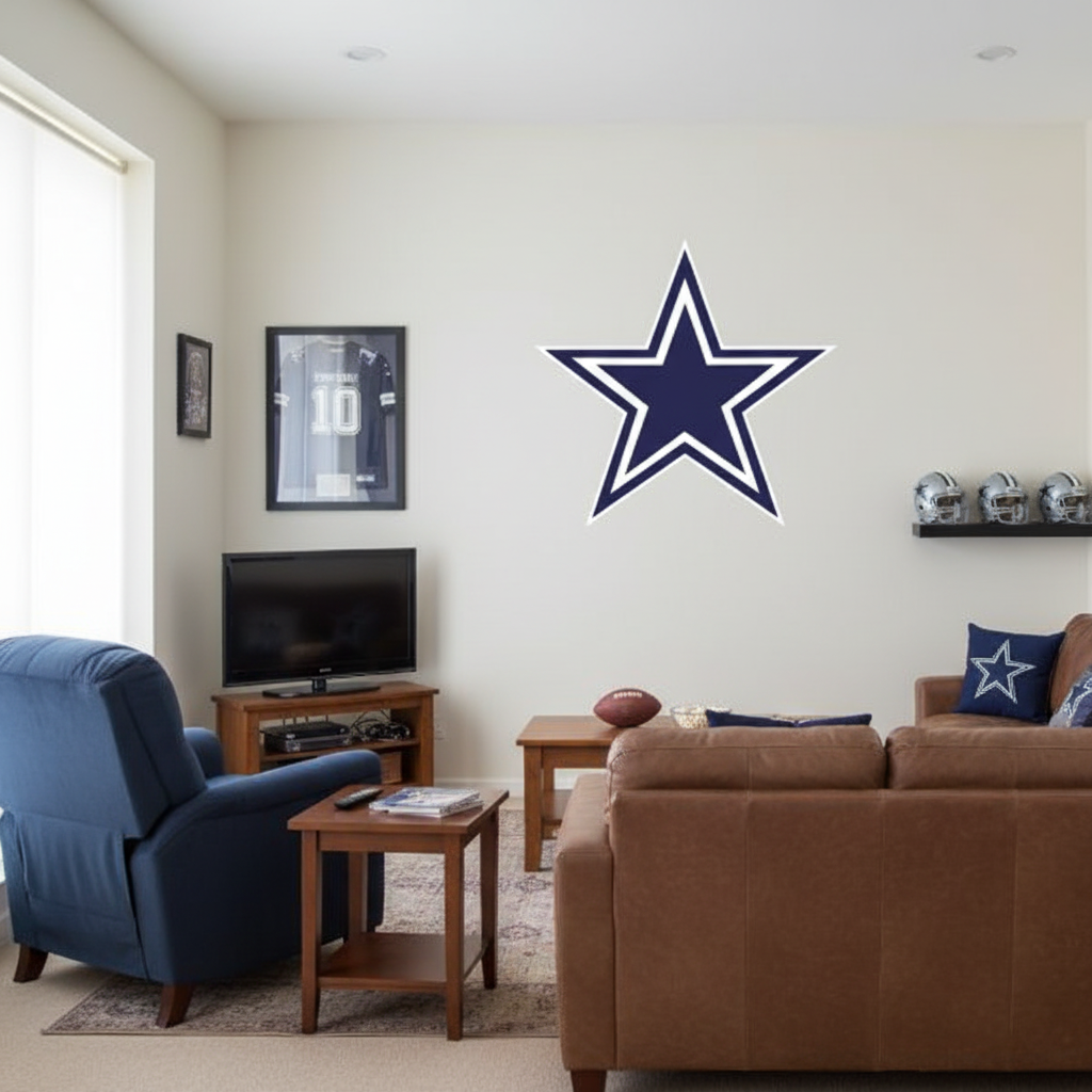 Cowboys Star Football Team Logo - Sports Team Wall Decal