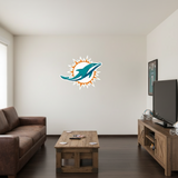 Miami Dolphins Football Team Logo - Sports Team Wall Decal