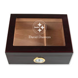 Personalized Cigar Humidor - Pittsburgh Steelers Football Sports Team Logo Design
