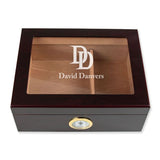 Personalized Cigar Humidor - Engraved Dare Devil Logo Design - Man Cave Gift Ideas - Gifts For Him