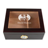 Personalized Cigar Humidor - Engraved Batman and Silhouette Logo Design - Man Cave Gift Ideas - Gifts For Him