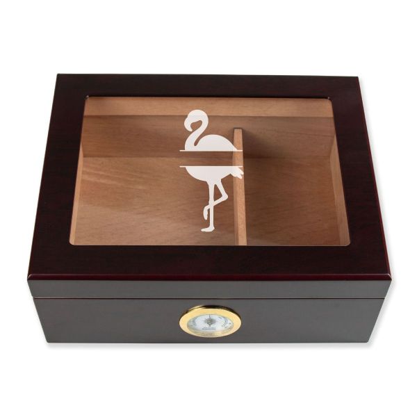 Personalized Cigar Humidor - Flamingo - Man Cave Gift Ideas - Gifts For Him