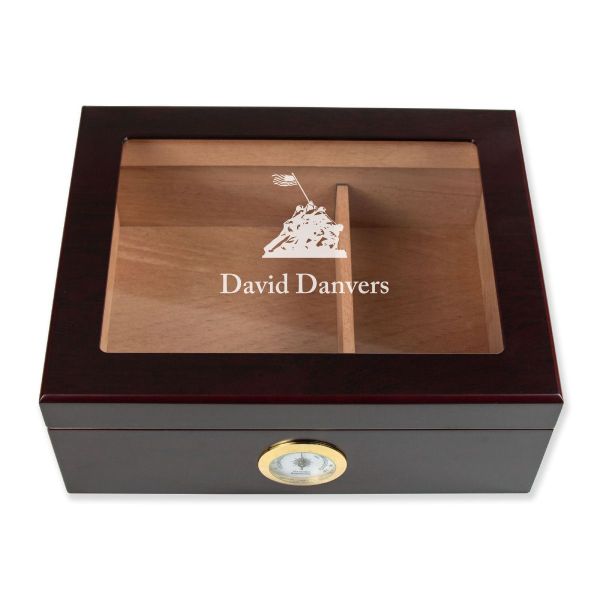 Personalized Cigar Humidor - Iwo Jima - Man Cave Gift Ideas - Gifts For Him