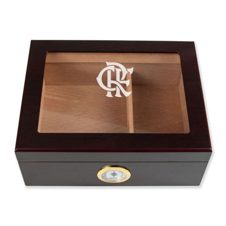 Personalized Cigar Humidor - Engraved Clube de Regatas do Flamengo Soccer Team Logo Design