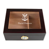 Personalized Cigar Humidor - Engraved Clube de Regatas do Flamengo Water Sports Soccer Team Logo Design