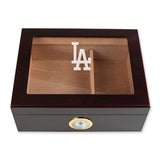Personalized Cigar Humidor - Engraved Los Angeles Dodgers Baseball Team Logo Design