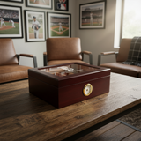 Personalized Cigar Humidor - Engraved Vintage Brooklyn Dodgers Baseball Team Logo Design