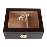Personalized Cigar Humidor - Engraved San Diego Padres Baseball Team Logo Design