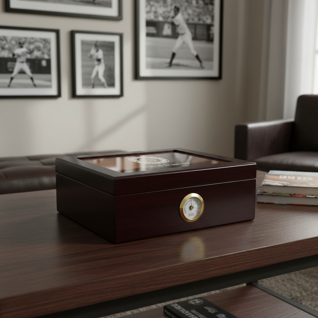 Personalized Cigar Humidor - Engraved Washington Nationals Baseball Team Logo Design