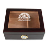 Personalized Cigar Humidor - Engraved Colorado Rockies Baseball Team Logo Design