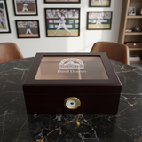 Personalized Cigar Humidor - Engraved Colorado Rockies Baseball Team Logo Design