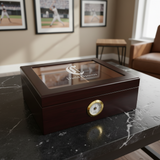 Personalized Cigar Humidor - Engraved Cincinnati Reds Vintage C Baseball Team Logo Design