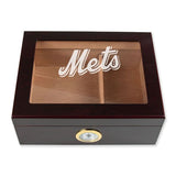 Personalized Cigar Humidor - Engraved Mets Logo Baseball Team Logo Design