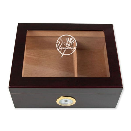 Personalized Cigar Humidor - Engraved New York Yankees Baseball Team Logo Design