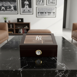 Personalized Cigar Humidor - Engraved NY Yankees Baseball Team Logo Design