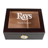 Personalized Cigar Humidor - Engraved Tampa Bay Rays Baseball Team Logo Design