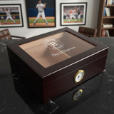 Personalized Cigar Humidor - Engraved Houston Astros Round Logo Baseball Team Logo Design