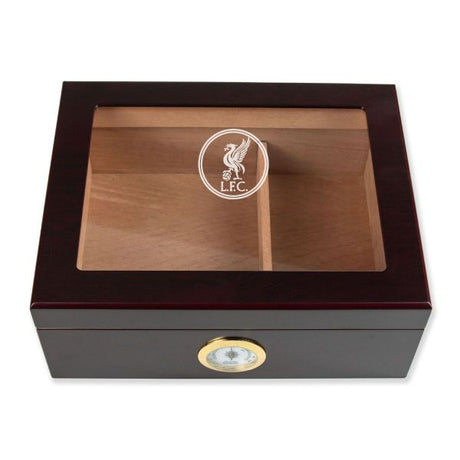 Personalized Cigar Humidor - Engraved Liverpool Logo Design - Man Cave Gift Ideas - Gifts For Him
