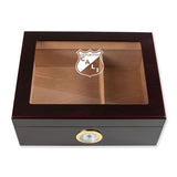 Personalized Cigar Humidor - Engraved Deportivo Cali Logo Design - Man Cave Gift Ideas - Gifts For Him