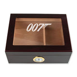 Personalized Cigar Humidor - Engraved 007 Logo Design - Man Cave Gift Ideas - Gifts For Him