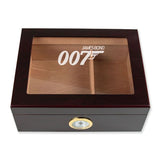 Personalized Cigar Humidor - Engraved 007 James Bond Logo Design - Man Cave Gift Ideas - Gifts For Him