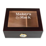 Personalized Cigar Humidor - Engraved Maker's Mark Logo Design - Man Cave Gift Ideas - Gifts For Him