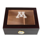Personalized Cigar Humidor - Engraved Minnesota Golden Gophers Team Logo Design
