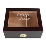 Personalized Cigar Humidor - Engraved Pittsburgh Panthers Team Logo Design